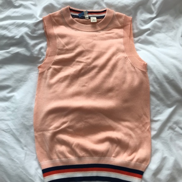 Anthropologie Moth sleeveless sweater vest pink striped - Picture 2 of 3